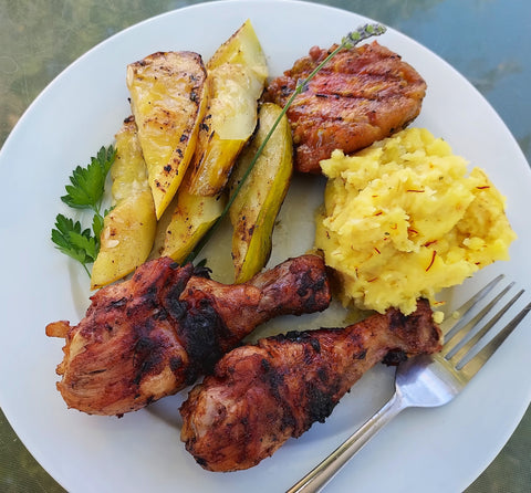 DAY 13: Chicken legs grilled in our Grapevine & Apple blend