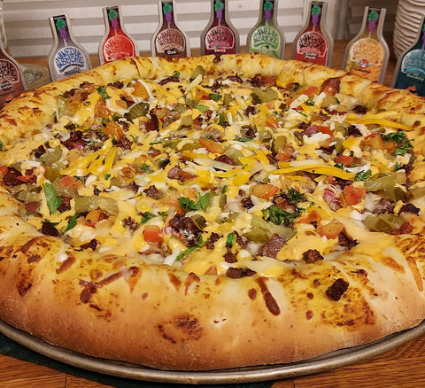 DAY 49:  Bacon Cheeseburger Pizza (with leftover hamburger from day 42)