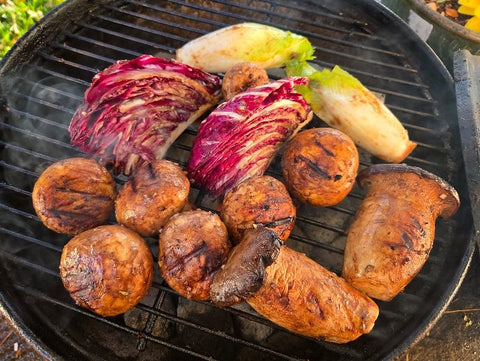 DAY 48:  Mushrooms grilled in our Grapevine & Hickory blend