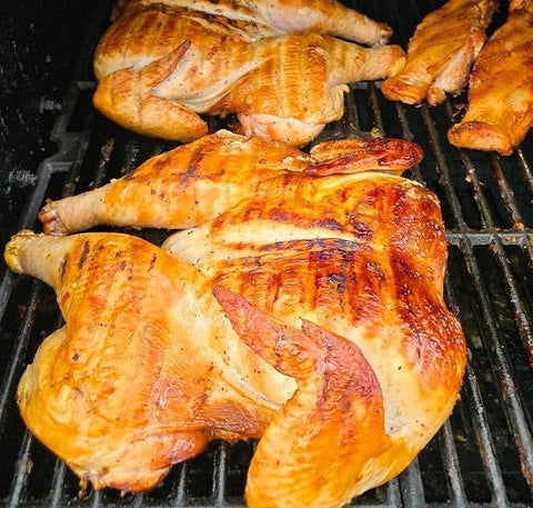 DAY 50:  Whole Chickens smoked in our Grapevine & Apple blend