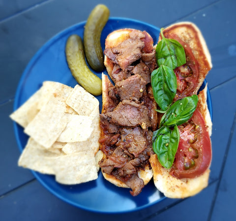 DAY 3: Barbecue tri-tip sandwiches (with leftover tri-tip steak from Day 1)