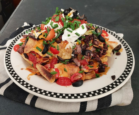 DAY 18: Smoked Steak Nachos (with leftover ribeye from Day 17)