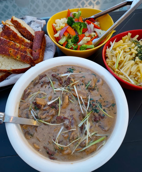 DAY 31:  Smoked Beef Stroganoff (with leftover tri-tip from Day 26)