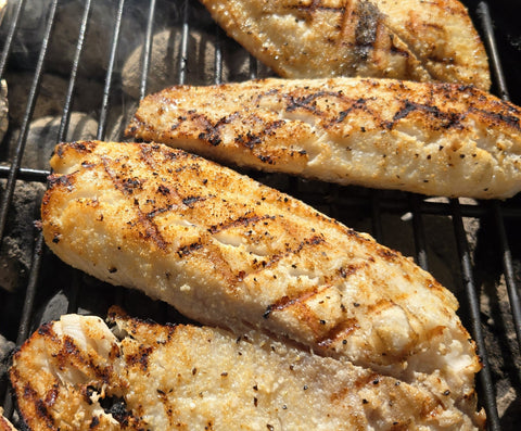 DAY 34:  Tilapia grilled in our Grapevine & Cedar blend